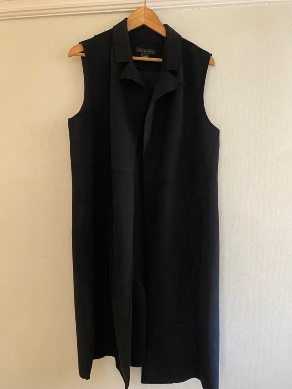 Joan Vass Sleeveless Long Black Vest